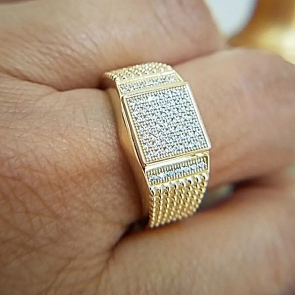 14k Gold plated men's Wedding Band Ring